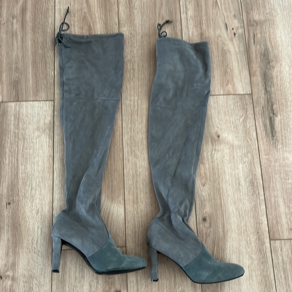 Highland gray over the knee suede gray boots - Picture 3 of 5